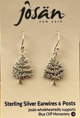 Sterling Silver Antiqued Tree Earrings