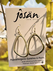 14 Karat Gold Plated Angled Hoop Earrings