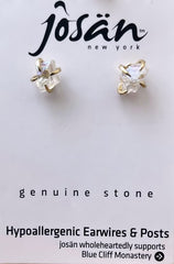 14K Gold Plated Aura Crystal Post Stud Earrings