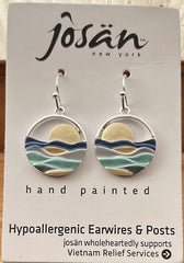 Sterling Silver Waves & Sun Earrings