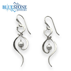 Silver Earrings with Pearls