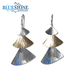 Sterling Silver & 14KT Gold Filled Fan Earrings