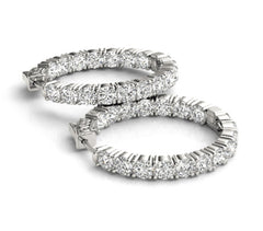 Sterling Silver Hoops with CZs