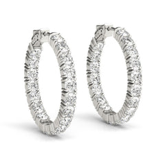 Sterling Silver Hoops with CZs