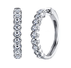 Sterling Silver Hoops with CZs