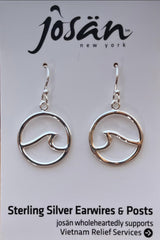 Sterling Silver Wave Outline Earrings