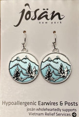 Sterling Silver Trees and Full Mountain Range Earrings