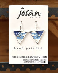 Sterling Silver Triangle Snow & Mountains Earrings
