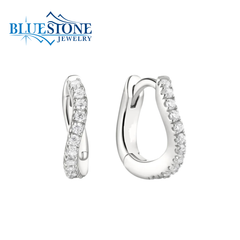 Small Sterling Silver Wave Huggie Earrings