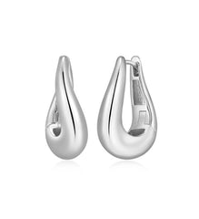 Sterling Silver Wavy Hoop Earrings