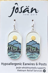 Sterling Silver Trees and Full Mountain Range Earrings