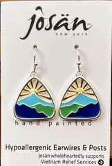 Sterling Silver Mountain & Sun Earrings
