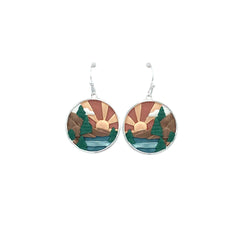 Sterling Silver Two-Tone Tree Earrings