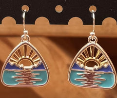 Sterling Silver Earrings w/ Mountain Range