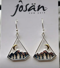Sterling Silver Mountains & Tree Earrings