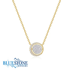 14 Karat Yellow Gold Plated Pave Moon & Starburst Necklace - 18"