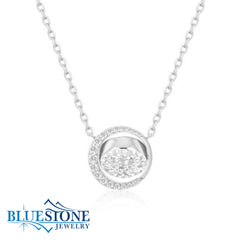 Sterling Silver Pave Moon & Starburst Necklace - 18"