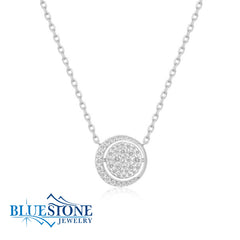 Sterling Silver Pave Moon & Starburst Necklace - 18"
