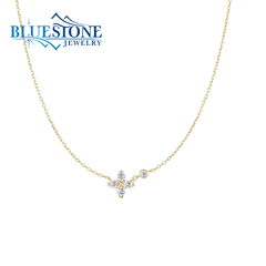 14 Karat Yellow Gold Plated Lucky Clover Necklace - 18"