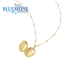 14 Karat Yellow Gold Plated Butterfly Locket Necklace - 20"