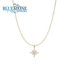 14 Karat Yellow Gold Nova Star Necklace - 18"