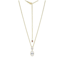 14K Yellow Gold Plated Necklace w/ Bezel Set Oval CZ's - 20"