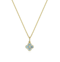 Sterling Silver & 10KYG Plated Clover Spinel Necklace - 19"