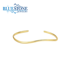 14 Karat Yellow Gold Plated Wave Cuff Bracelet - 3.1mm