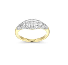 10KYG Plated CZ Pave Domed Pinky Ring - Sz. 5