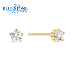 14KYG 5-Prong Stud Earrings w/ CZ's