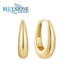 14KYG Plated Solid Oval Hoop Earrings