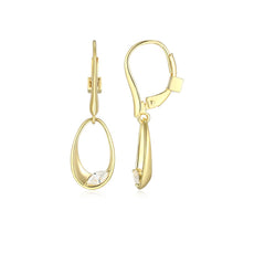14KYG Plated Earrings w/ Two Marquise CZ