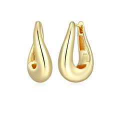 Gold Plated Wavy Hoop Earrings