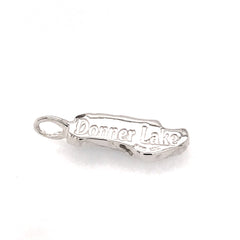 Small Silver Donner Lake Pendant with Turquoise