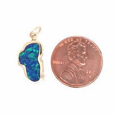 Medium Yellow Gold Opal Lake Tahoe Charm for Charm Bracelet