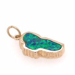 Medium Yellow Gold Opal Lake Tahoe Charm for Charm Bracelet