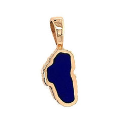 Small 14KY Gold Lake Tahoe Pendant w/ Lapis