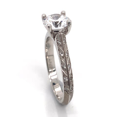 18 Karat White Gold Engagement Ring