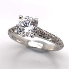 18 Karat White Gold Engagement Ring