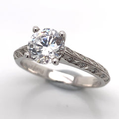 18 Karat White Gold Engagement Ring
