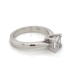 14 Karat White Gold Engagement Ring with CZ- Special Order Only