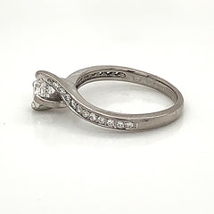 18 Karat White Gold Engagement Ring