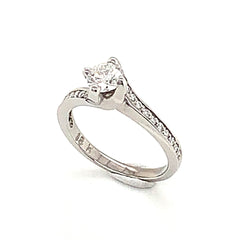 18 Karat White Gold Engagement Ring