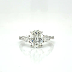 14K White Gold Engagement Ring w/ a 1.41ct Specialty Oval Cut LG Diamond(size 6)