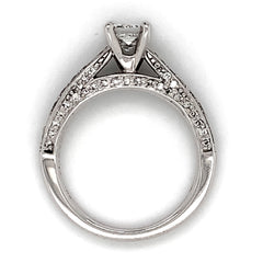 14K White Gold Engagement Ring w/ 0.50ct Princess Cut Diamond