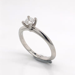 Tiffany & Co. Platinum Engagement Ring with 0.32 Carat Princess Cut Diamond