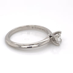 Tiffany & Co. Platinum Engagement Ring with 0.32 Carat Princess Cut Diamond