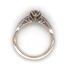 14K White Gold Engagement Ring w/ a 0.46 Carat Round Diamond