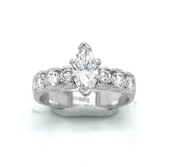 14kt White Gold Diamond Engagement Ring- Size 5.75