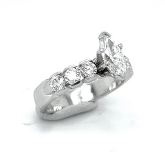 14kt White Gold Diamond Engagement Ring- Size 5.75